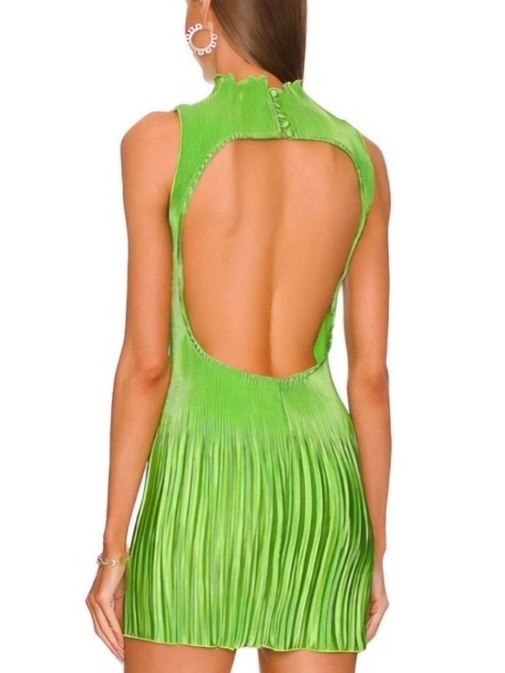 NWT Lidee (L'idee) Soiree Gisele Mini Dress in Neon Lime Size 6 - Picture 2 of 5